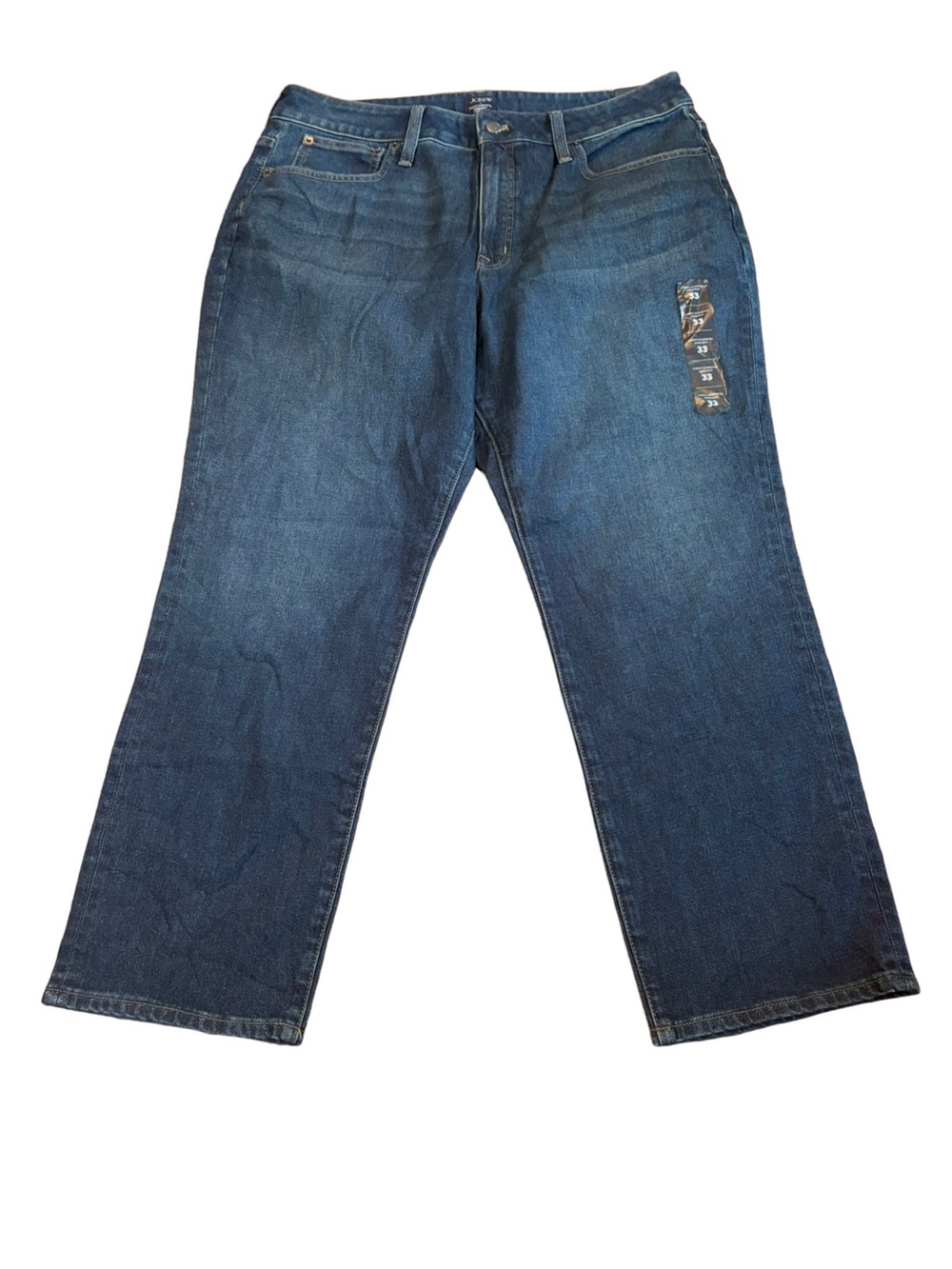 J.Crew Curvy Essential Straight Dark Indigo Jeans NWT 33 X 27